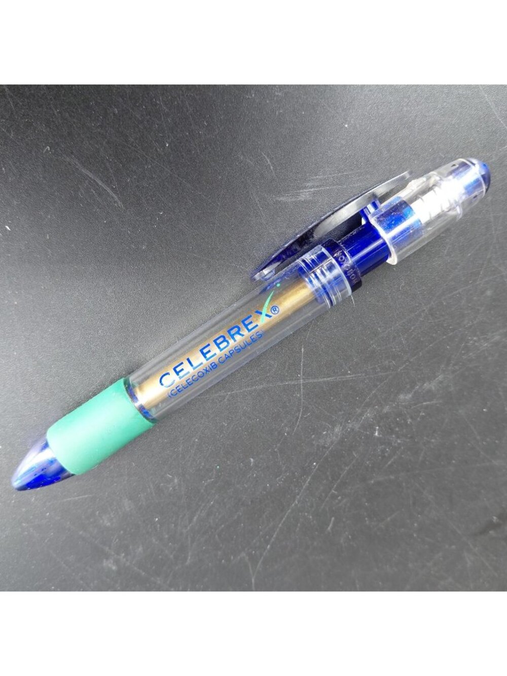 Celebrex Celecoxib Capsules Promotional Ballpoint Pen Blue Ink Click Inoxcrom